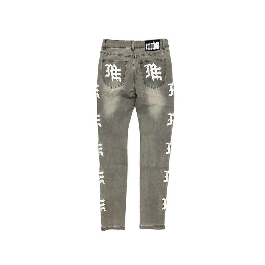 'Ash' Grey Monogram Denim