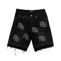 Black ME Rhinestone Denim Shorts