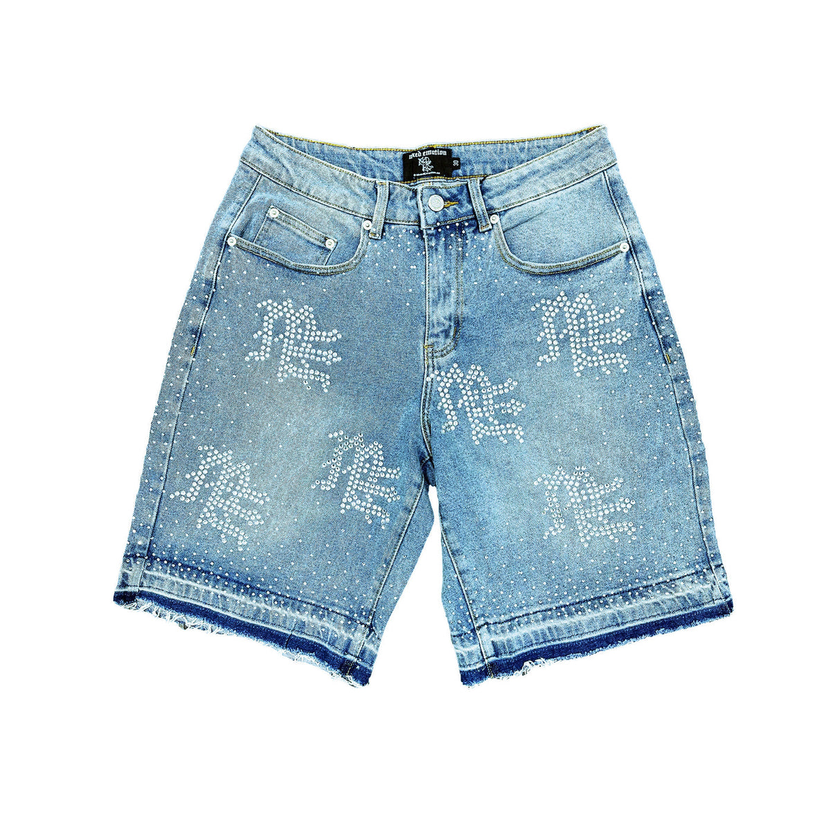 Blue ME Rhinestone Denim Shorts