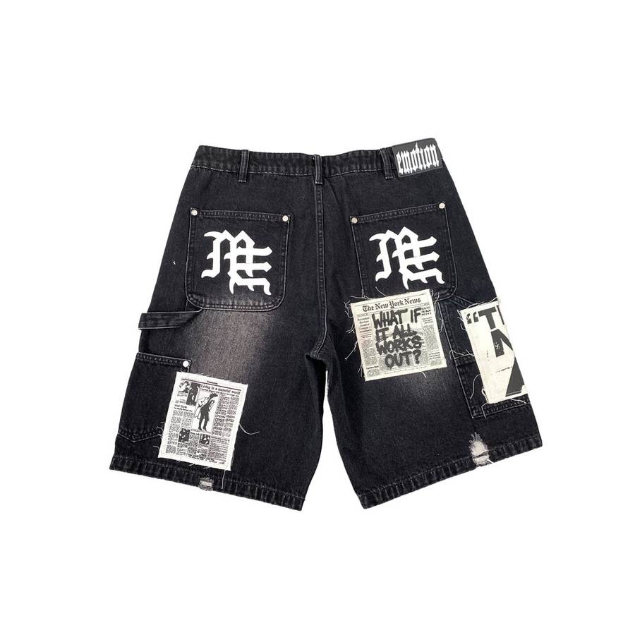 "AI" Denim Shorts — Black