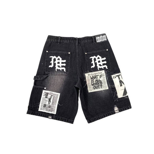 "AI" Denim Shorts — Black