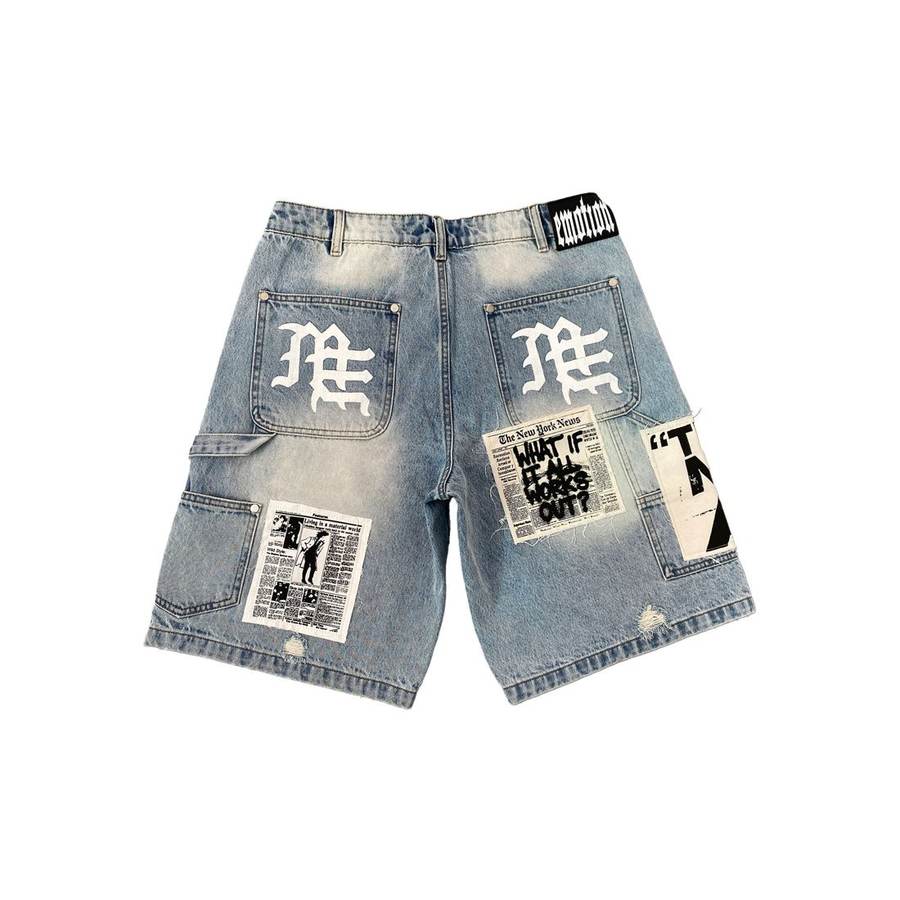 "AI" Denim Shorts — Blue